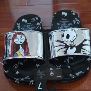 Disney Nightmare Before Christmas Kids Slippers - Black and Silver
